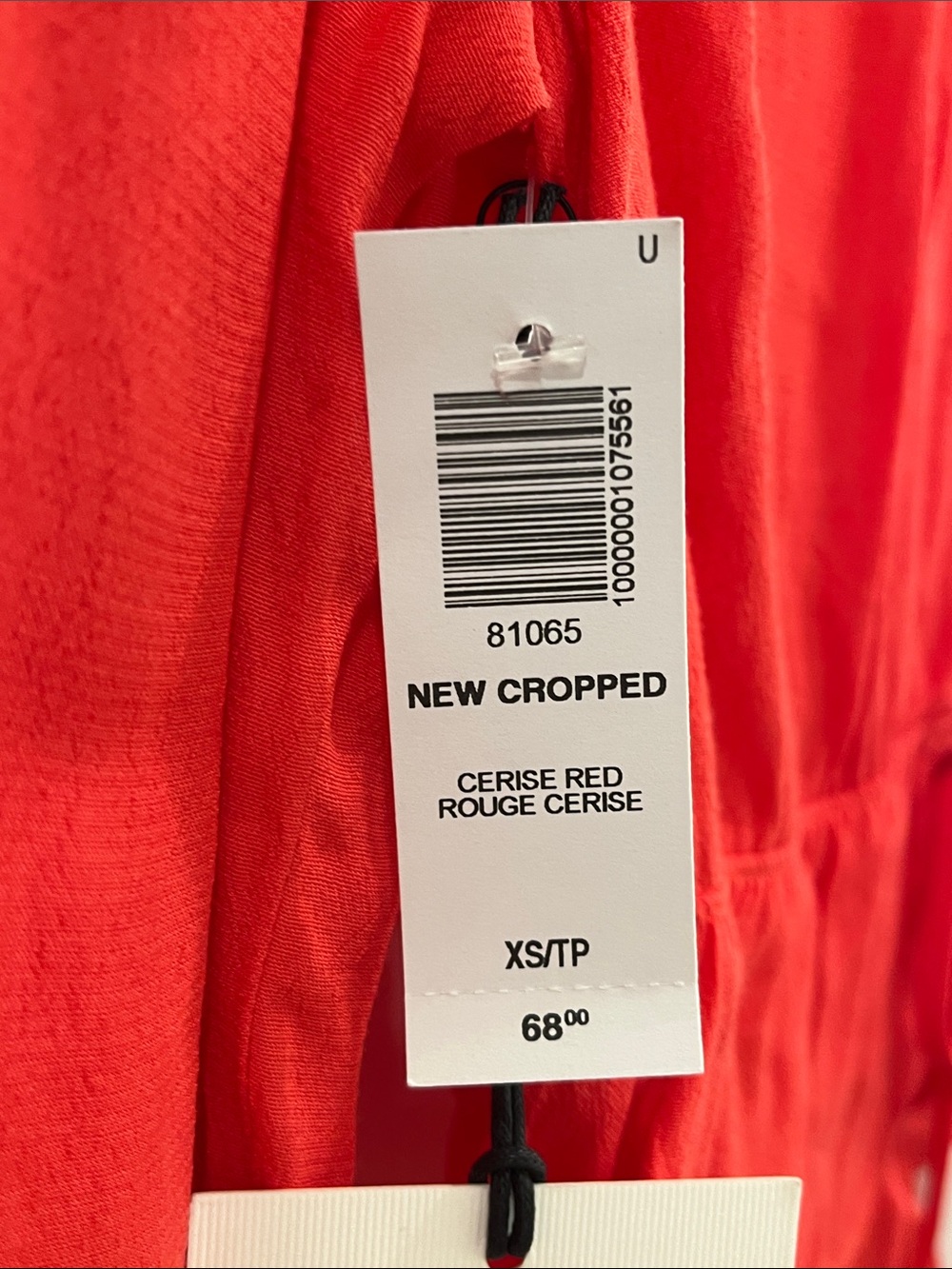 Aritzia Sunday Best Tie-Front V-Neck Cropped Long Sleeve Top- size XS NWT - Picture 3 of 8